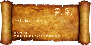 Polits Herta névjegykártya